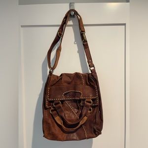 Y2K Lucky Brand leather hobo foldover